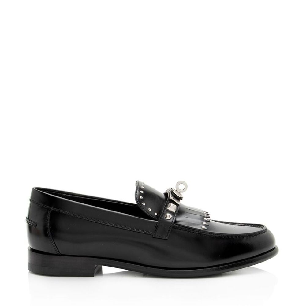 Hermes Calfskin Studded Fringe Destin Loafers - Size 7 / 37 - FINAL SALE